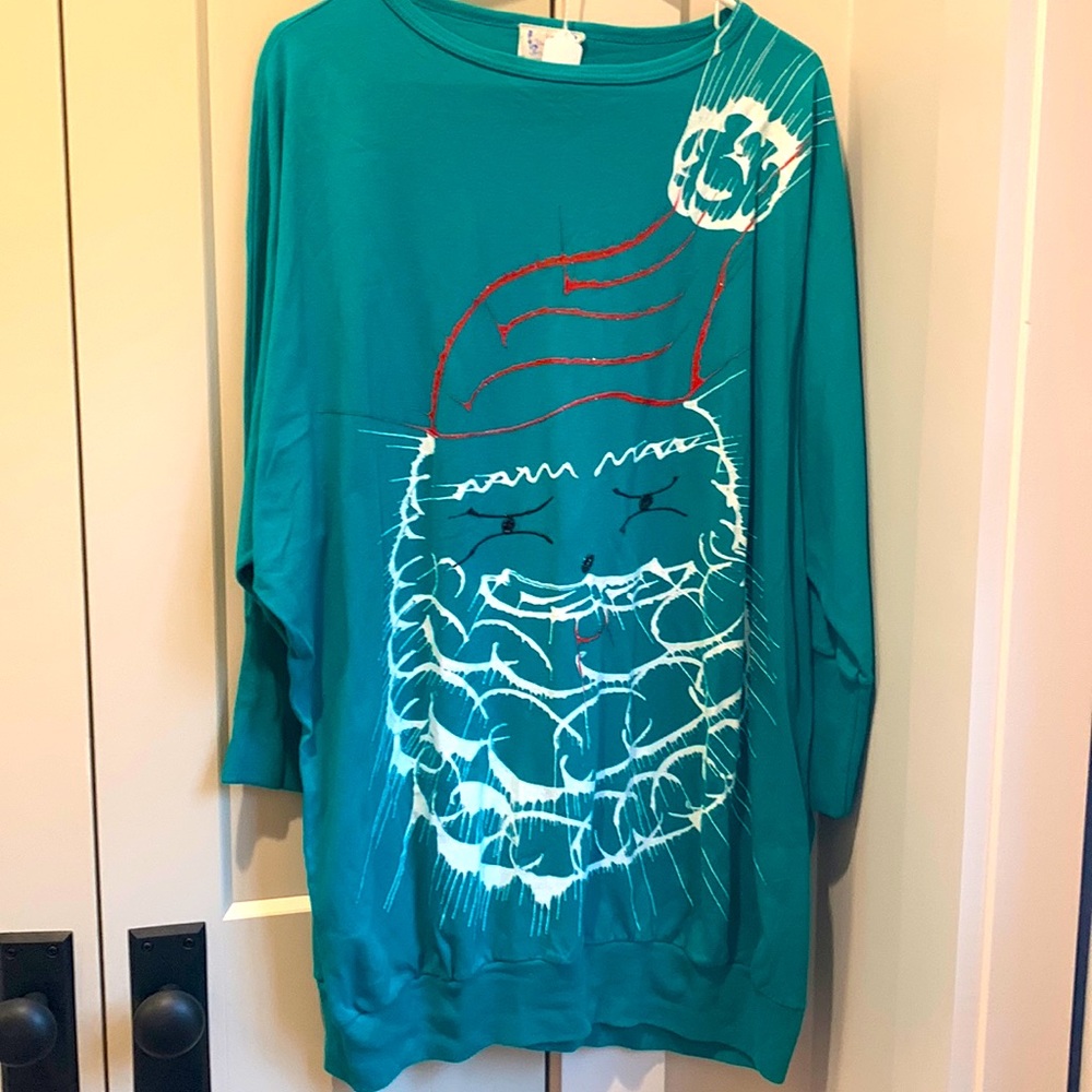 Oversized rare vintage ugly sweater Santa tee/dress